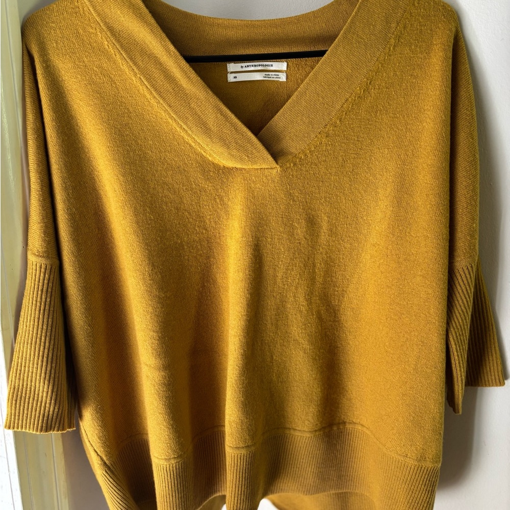 Anthropologie 100% Wool V-Neck Sweater